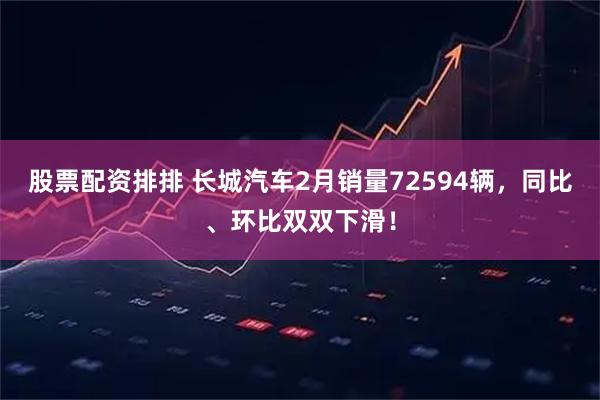 股票配资排排 长城汽车2月销量72594辆，同比、环比双双下滑！